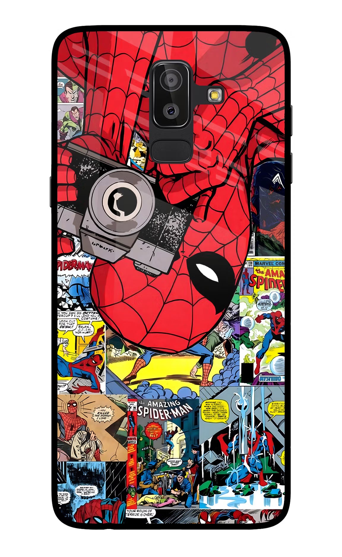 Spider Man Samsung On8 2018 Glass Case Back Cover by Casekaro