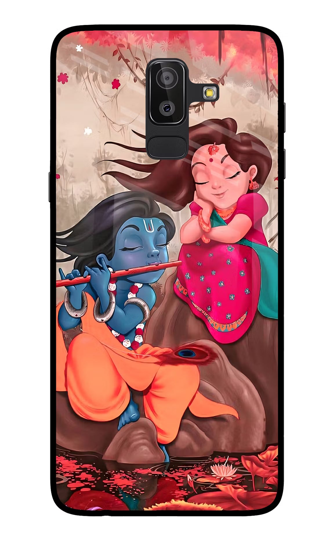 Radhe Krishna Samsung On8 2018 Glass Case Back Cover by Casekaro