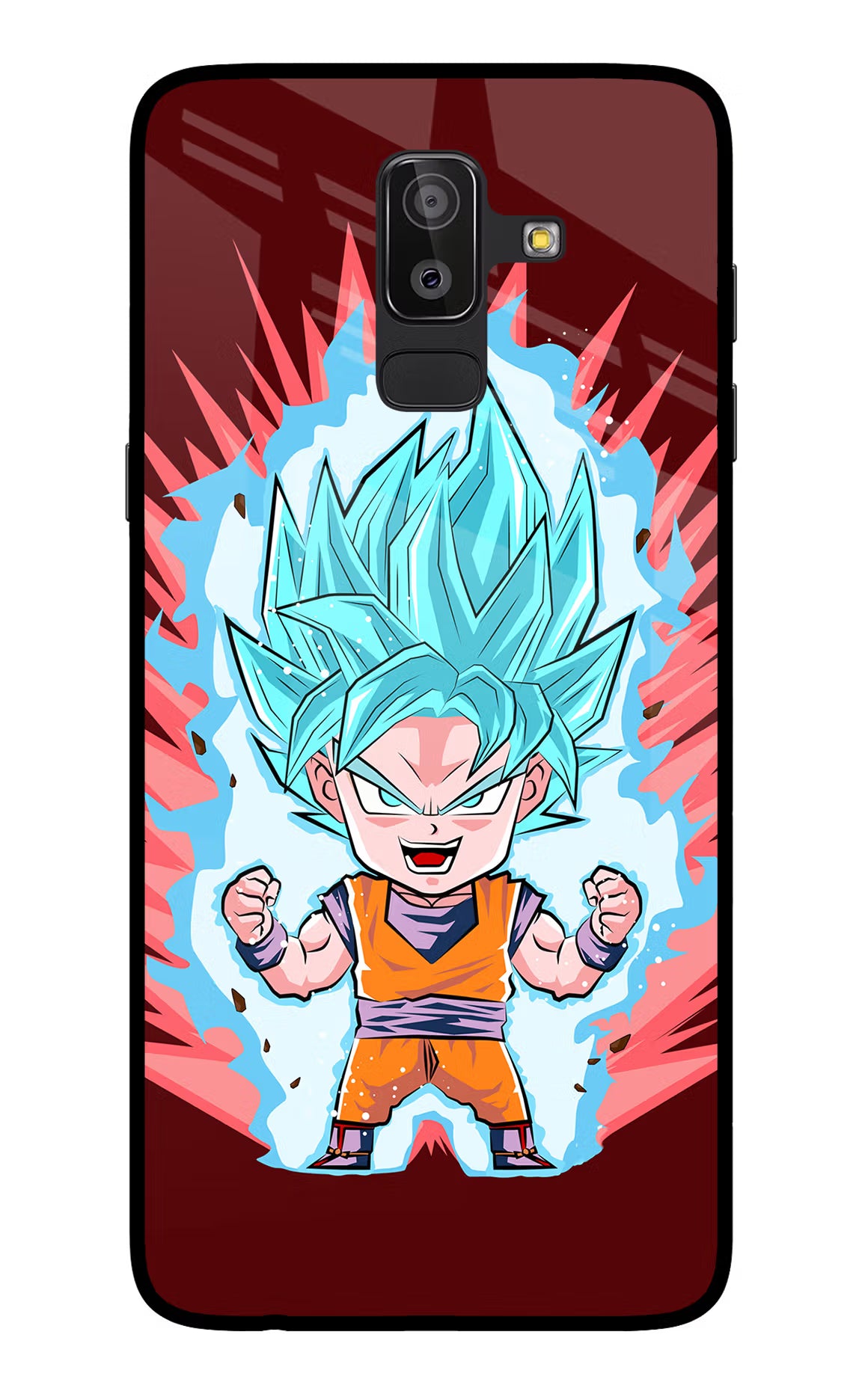 Goku Little Samsung On8 2018 Glass Case Back Cover by Casekaro