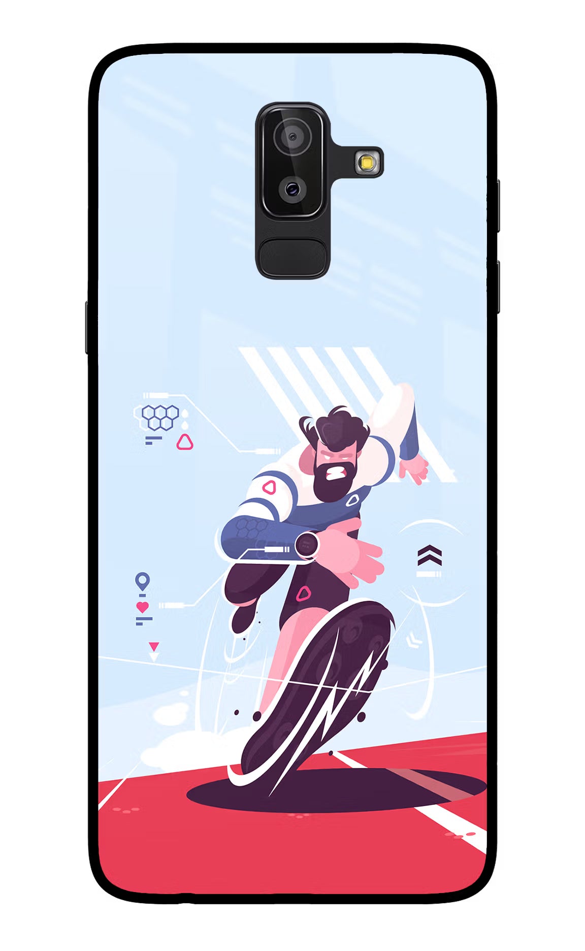 Run Pro Samsung On8 2018 Glass Case Back Cover by Casekaro