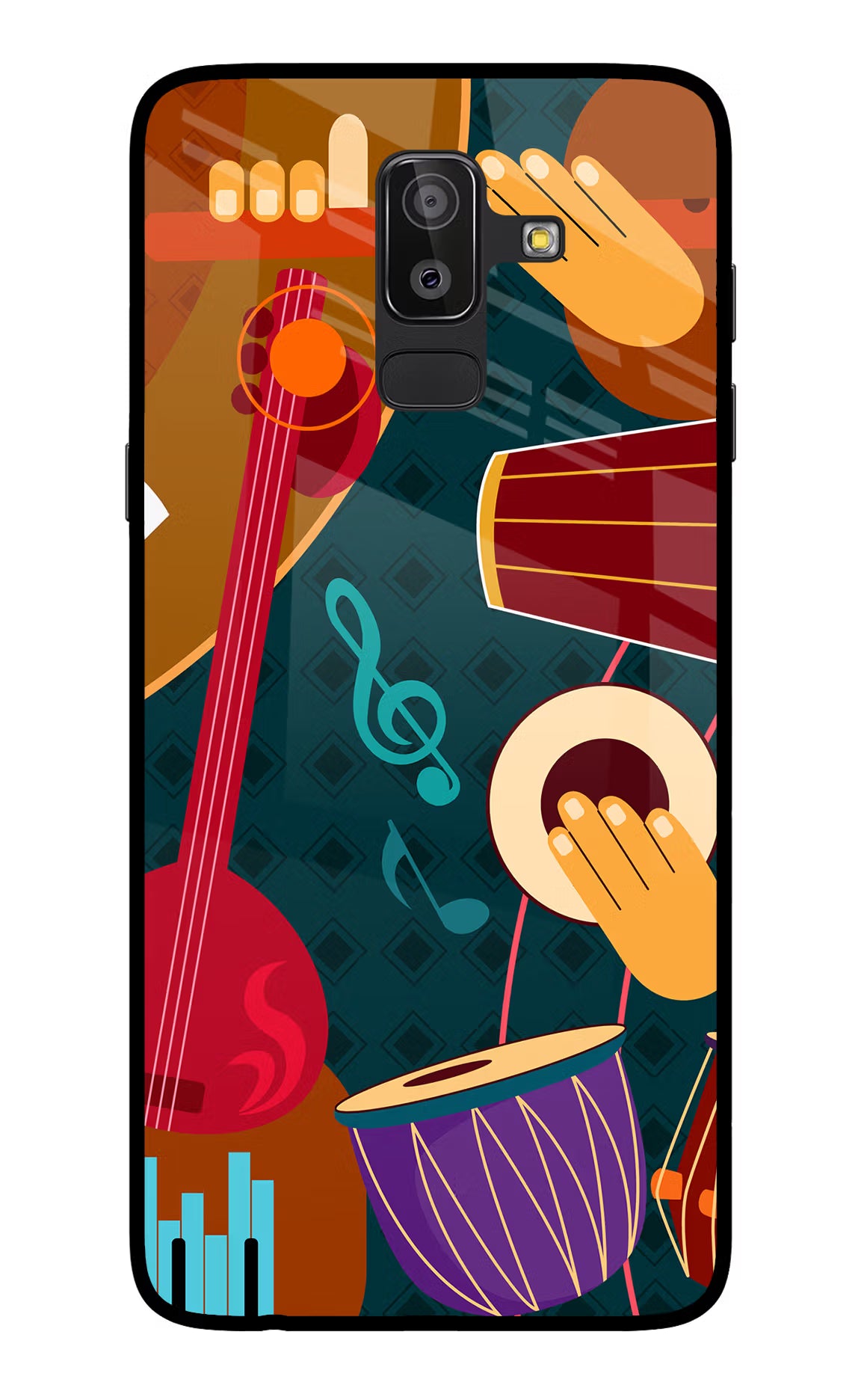 Music Instrument Samsung On8 2018 Glass Case Back Cover by Casekaro
