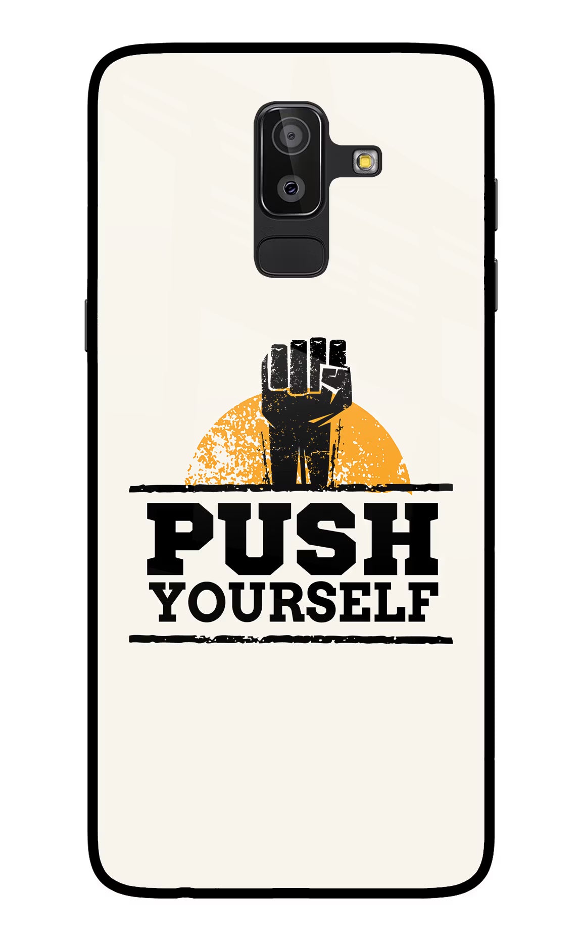 Push Yourself Samsung On8 2018 Glass Case Back Cover by Casekaro