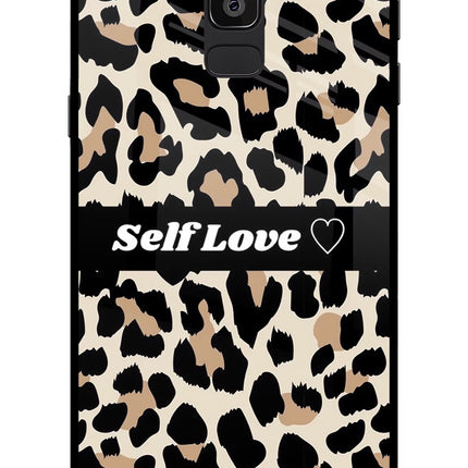 Leopard Print Self Love Samsung On8 2018 Glass Case Back Cover by Casekaro
