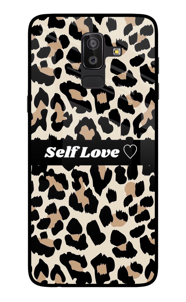 Leopard Print Self Love Samsung On8 2018 Glass Case Back Cover by Casekaro