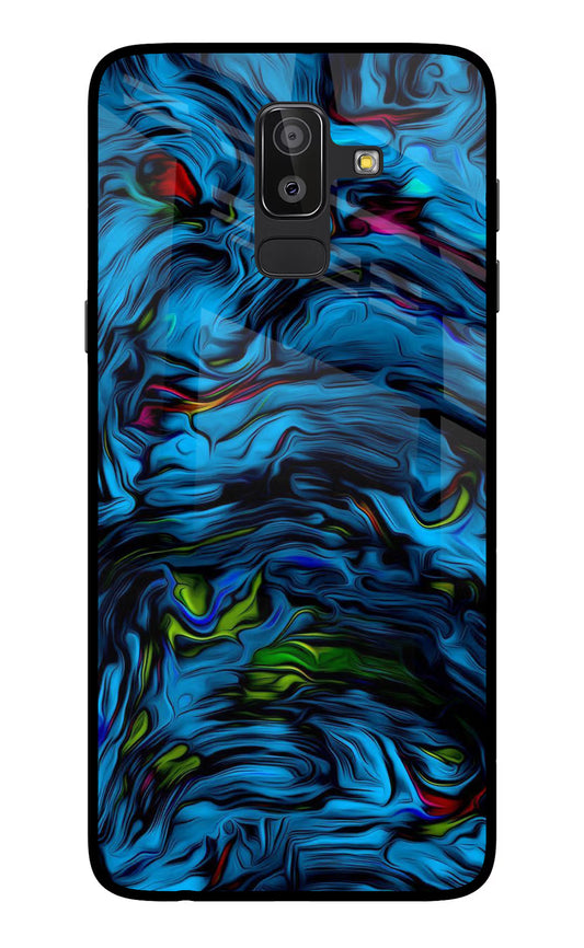 Dark Blue Abstract Samsung On8 2018 Glass Case
