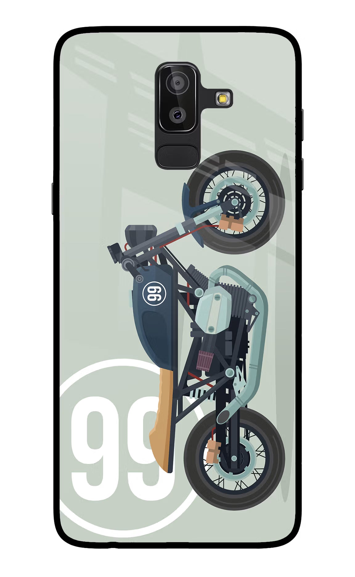 Classic Cafe Racer 99 Samsung On8 2018 Glass Case Back Cover by Casekaro