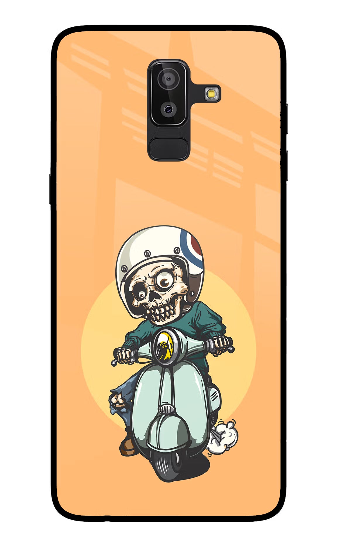 Undead Biker Samsung On8 2018 Glass Case Back Cover by Casekaro
