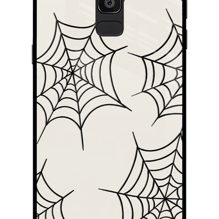 Spider Web Samsung On8 2018 Glass Case Back Cover by Casekaro