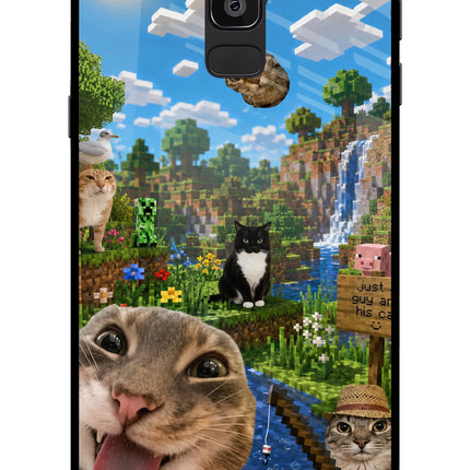 Minecraft Cat Chaos Samsung On8 2018 Glass Case