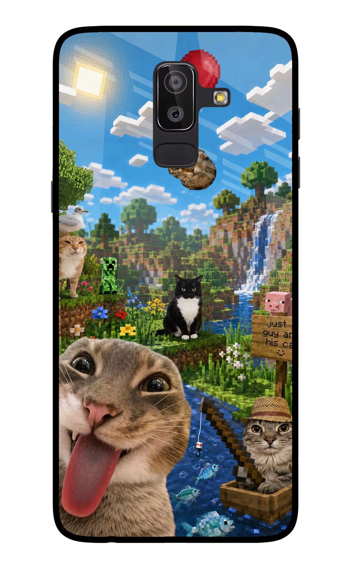 Minecraft Cat Chaos Samsung On8 2018 Glass Case