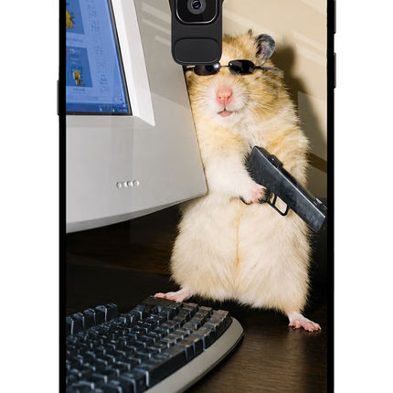 Hacker Hamster Samsung On8 2018 Glass Case Back Cover by Casekaro