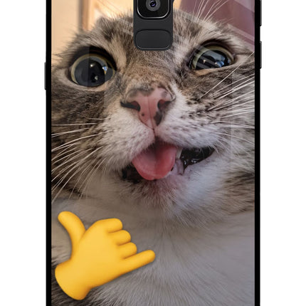 Silly Cat Call Samsung On8 2018 Glass Case