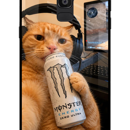 Gamer Cat Energy Samsung On8 2018 Glass Case