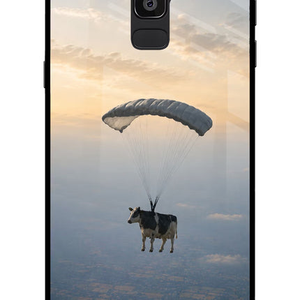Skydiving Cow Samsung On8 2018 Glass Case