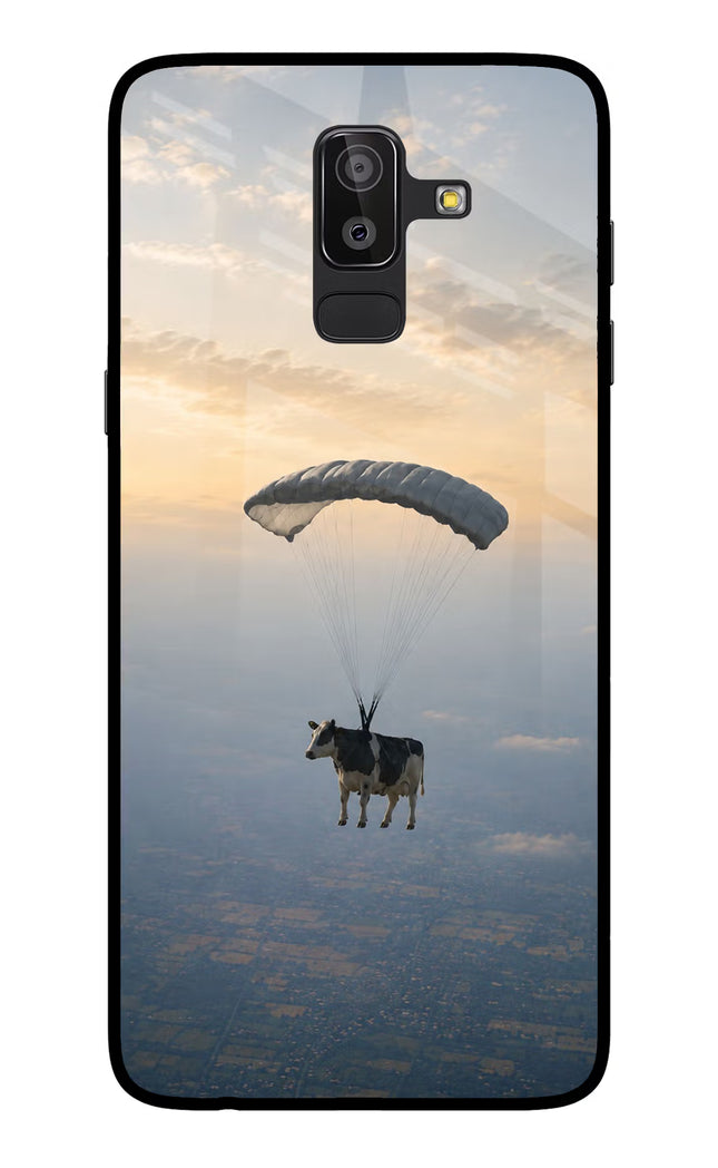 Skydiving Cow Samsung On8 2018 Glass Case