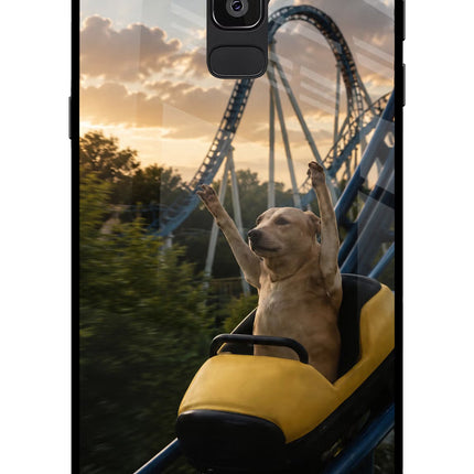 Rollercoaster Dog Samsung On8 2018 Glass Case