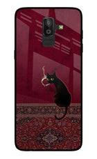 Midnight Cat Samsung On8 2018 Glass Case