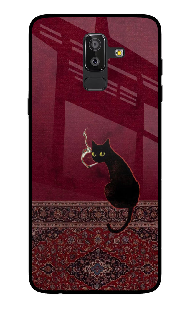 Midnight Cat Samsung On8 2018 Glass Case