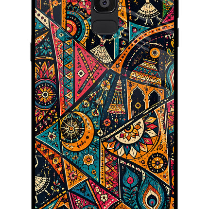 Folk Print Samsung On8 2018 Glass Case