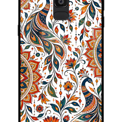 White Mayura Samsung On8 2018 Glass Case
