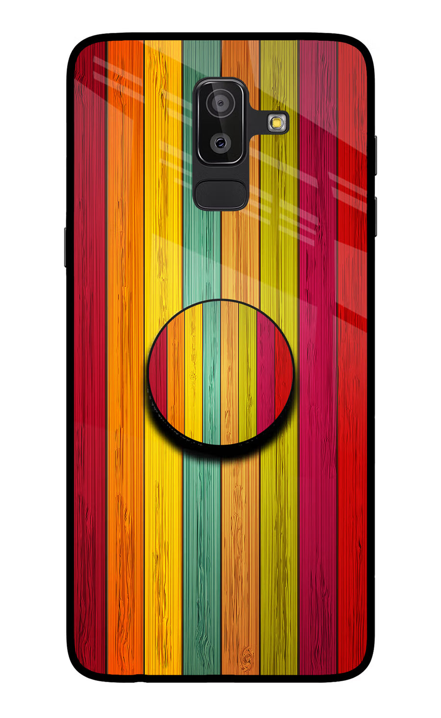 Multicolor Wooden Samsung On8 2018 Pop Case, Glass case