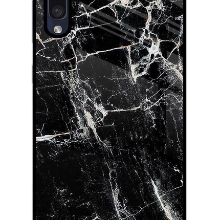 Black Marble Texture Samsung A50/A50s/A30s Glass Case Back Cover by Casekaro