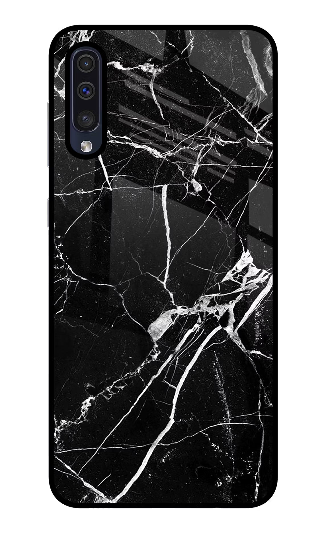 Black Marble Pattern Samsung A50/A50s/A30s Glass Case Back Cover by Casekaro
