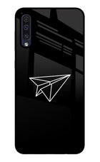 Paper Plane White Samsung A50/A50s/A30s Glass Case