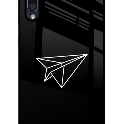 Paper Plane White Samsung A50/A50s/A30s Glass Case Back Cover by Casekaro
