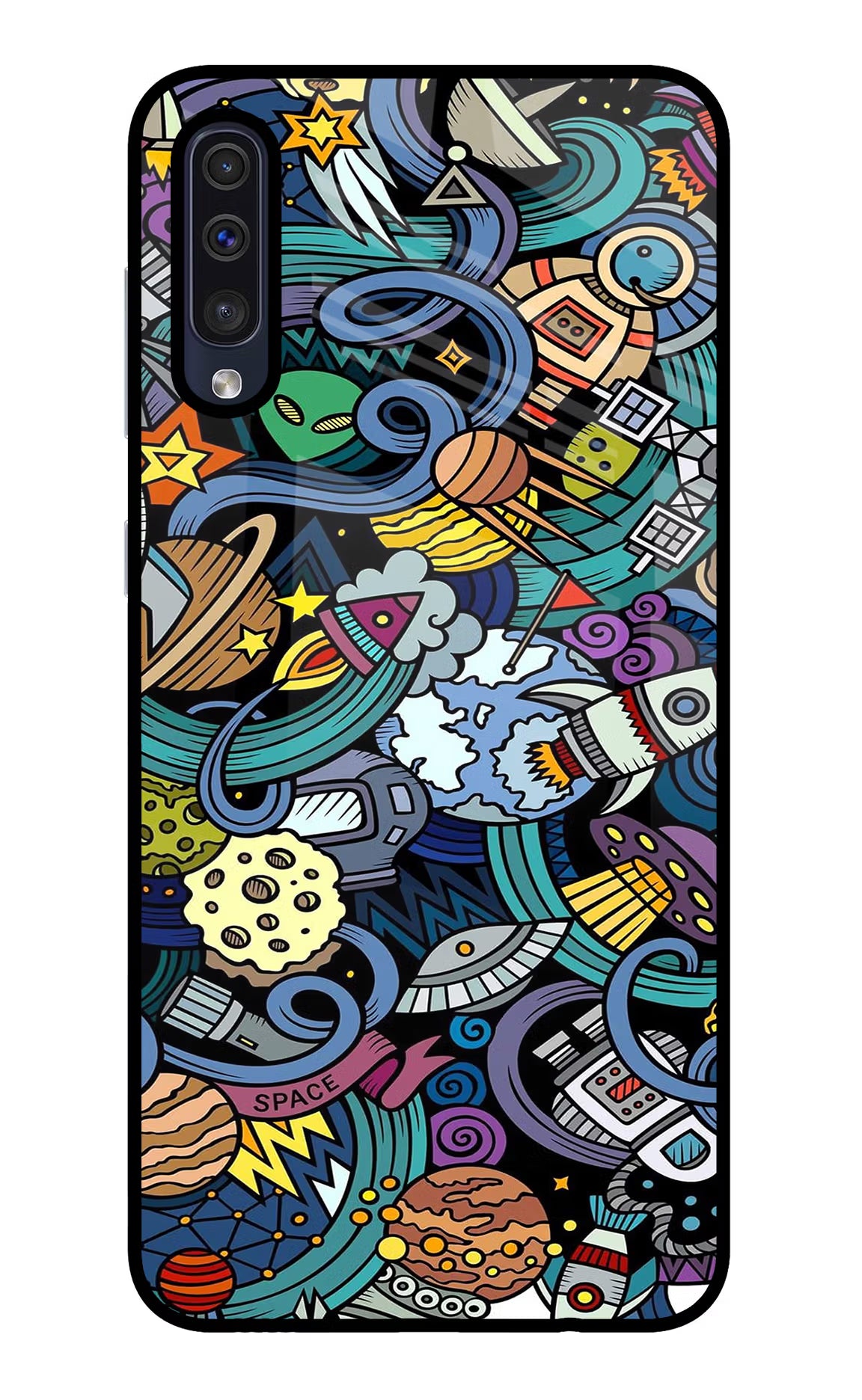 Space Abstract Samsung A50/A50s/A30s Glass Case Back Cover by Casekaro