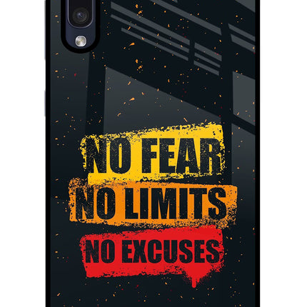 No Fear No Limits No Excuse Samsung A50/A50s/A30s Glass Case Back Cover by Casekaro
