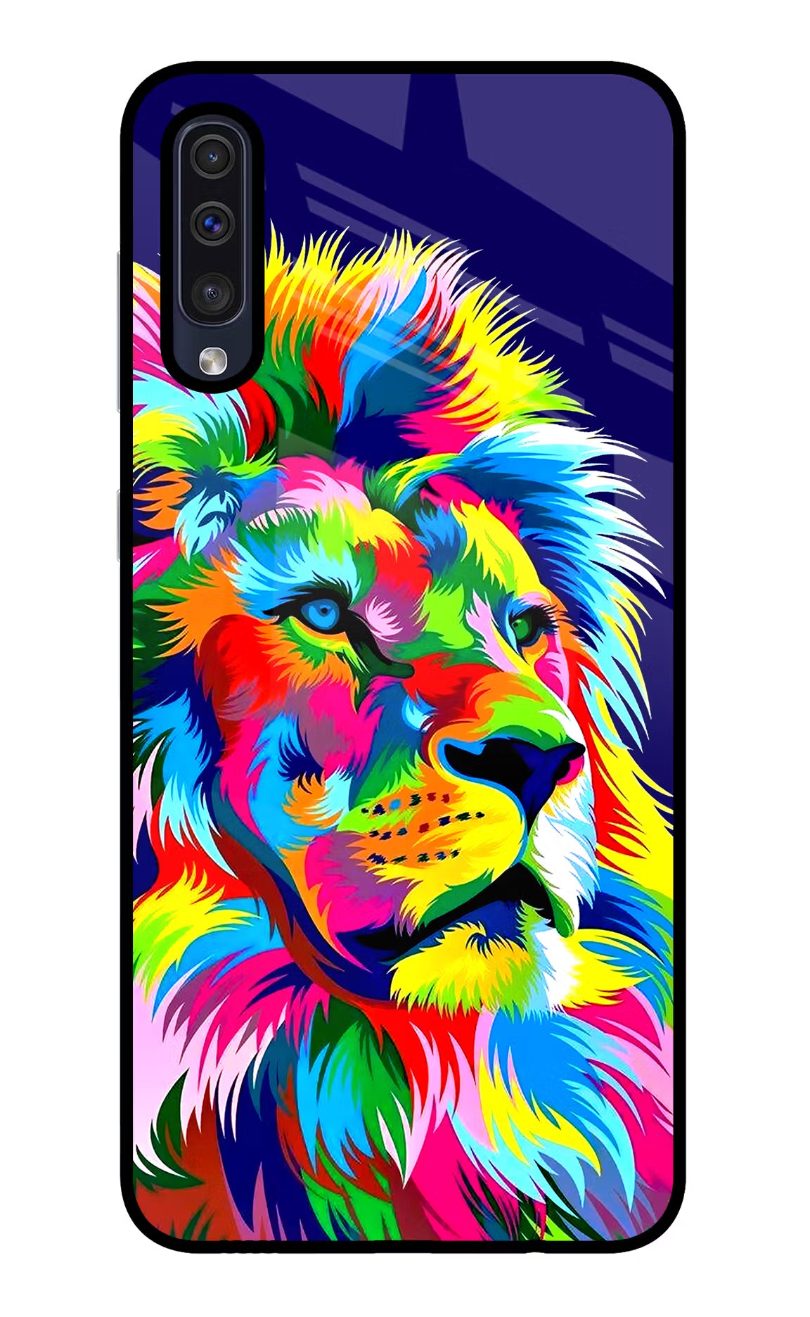 Vector Art Lion Samsung A50/A50s/A30s Glass Case Back Cover by Casekaro