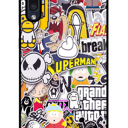 Sticker Bomb Samsung A50/A50s/A30s Glass Case Back Cover by Casekaro