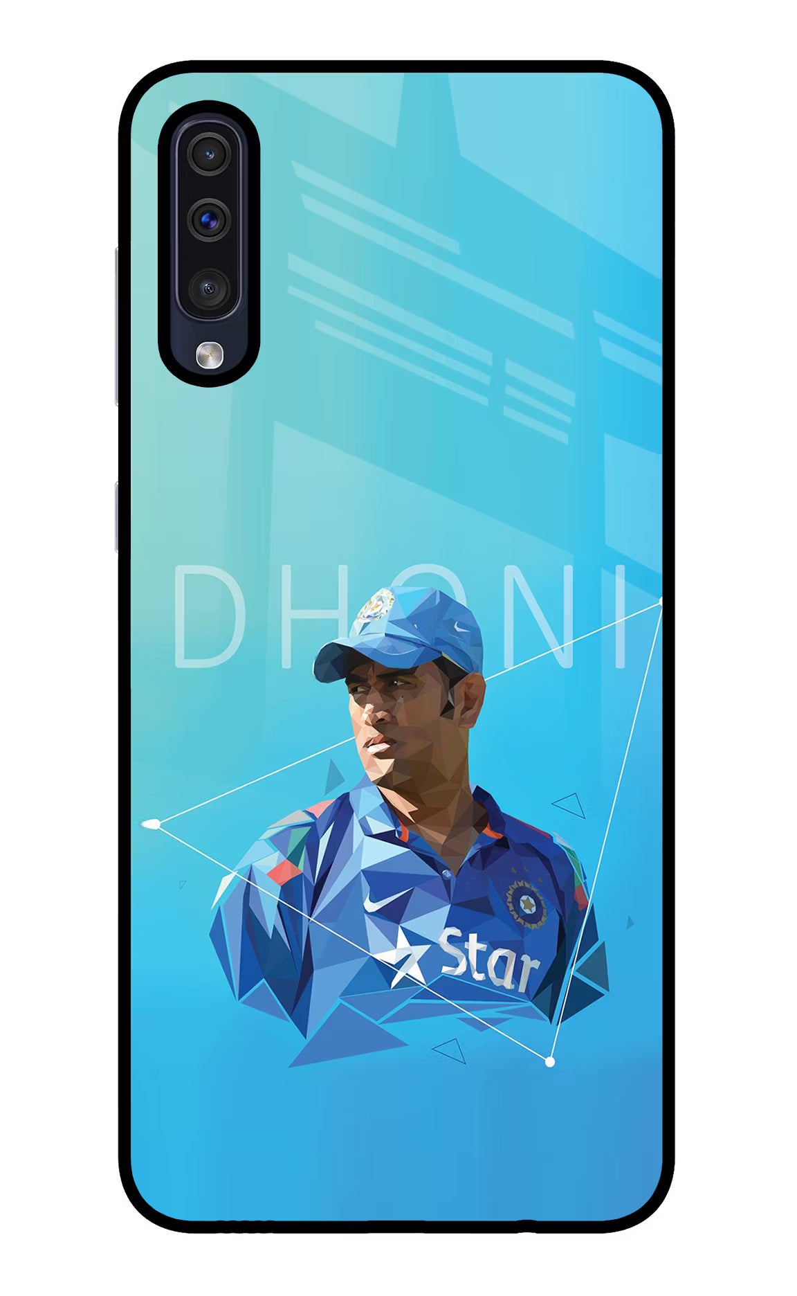 Dhoni Artwork Samsung A50/A50s/A30s Glass Case Back Cover by Casekaro
