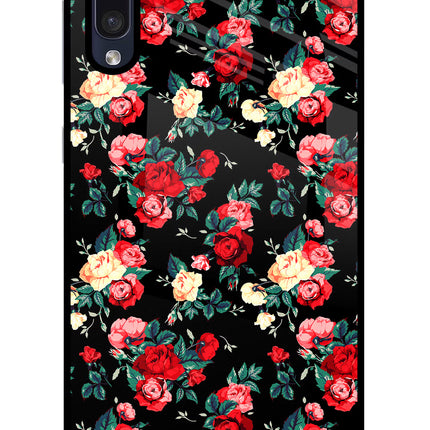 Rose Pattern Samsung A50/A50s/A30s Glass Case Back Cover by Casekaro