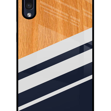 Blue and white wooden Samsung A50/A50s/A30s Glass Case Back Cover by Casekaro