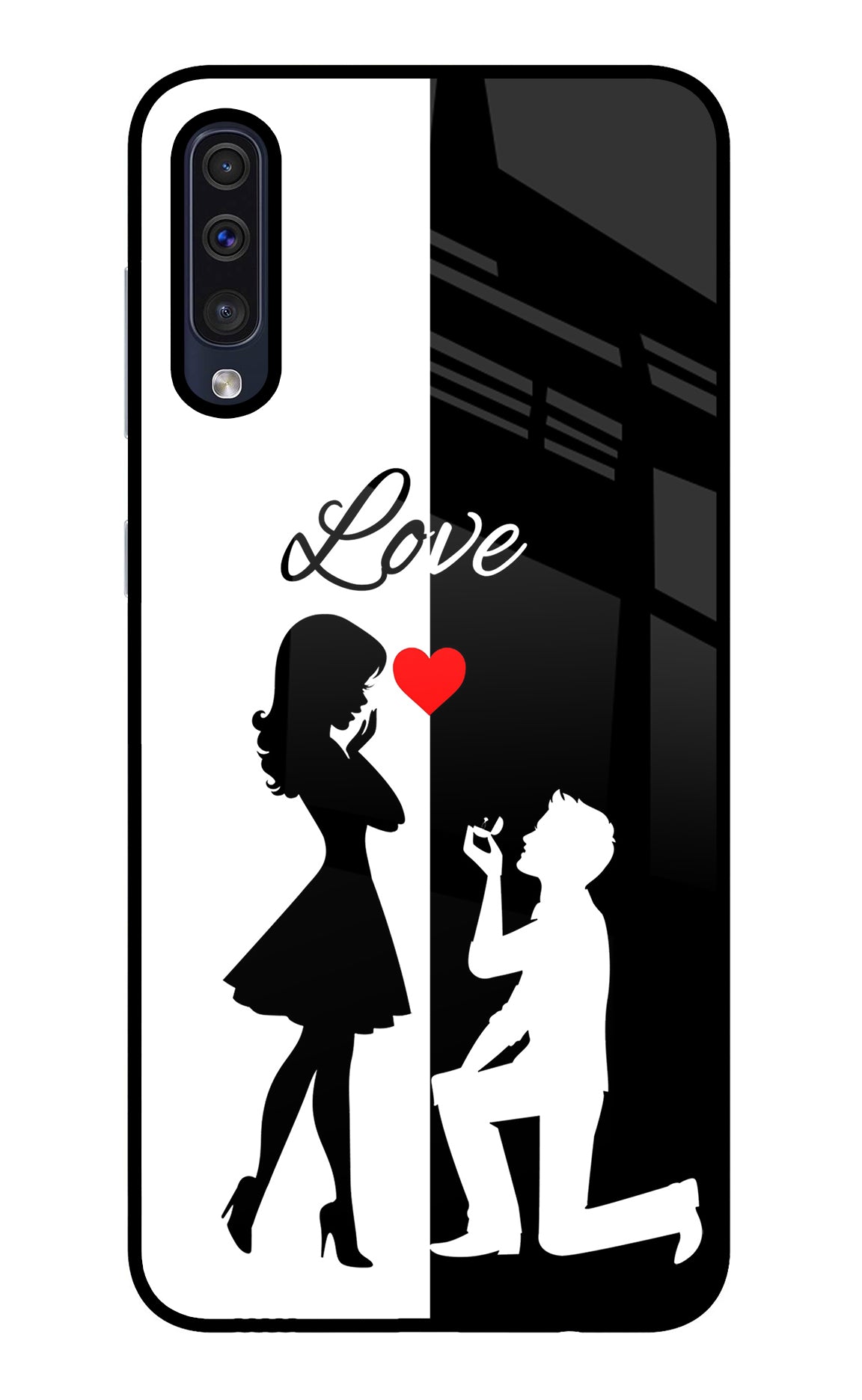 Love Propose Black And White Samsung A50/A50s/A30s Back Cover