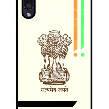 Satyamev Jayate Brown Logo Samsung A50/A50s/A30s Glass Case Back Cover by Casekaro