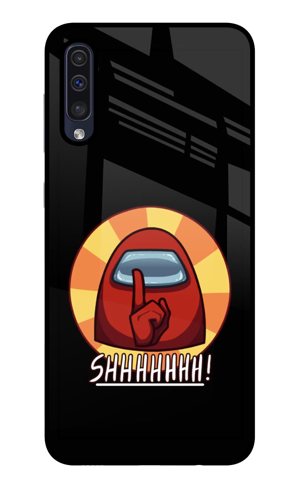 Among Us Shhh! Samsung A50/A50s/A30s Glass Case Back Cover by Casekaro