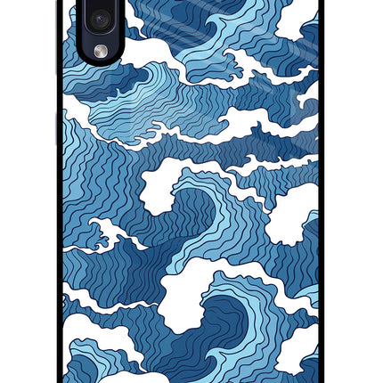 Blue Waves Samsung A50/A50s/A30s Glass Case Back Cover by Casekaro