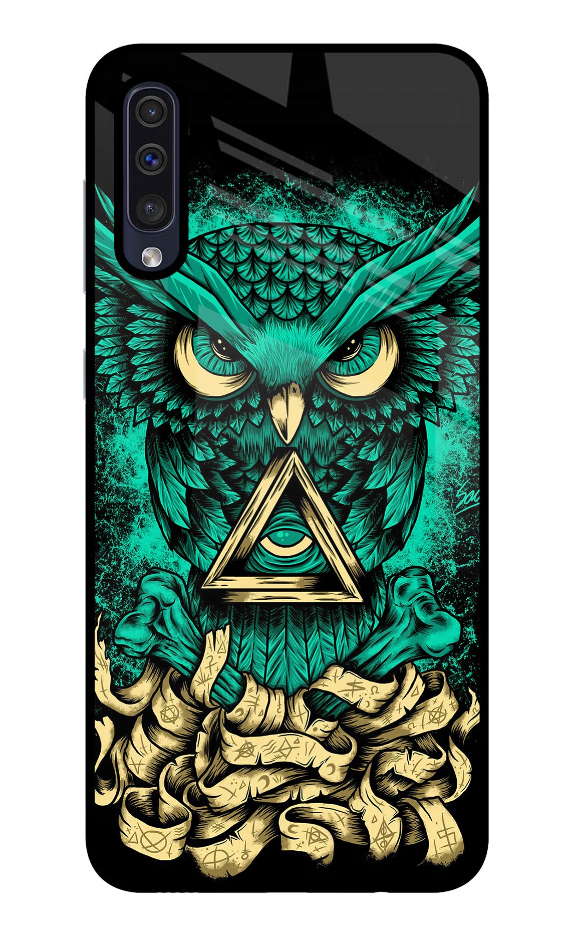 Green Owl Samsung A50/A50s/A30s Glass Case