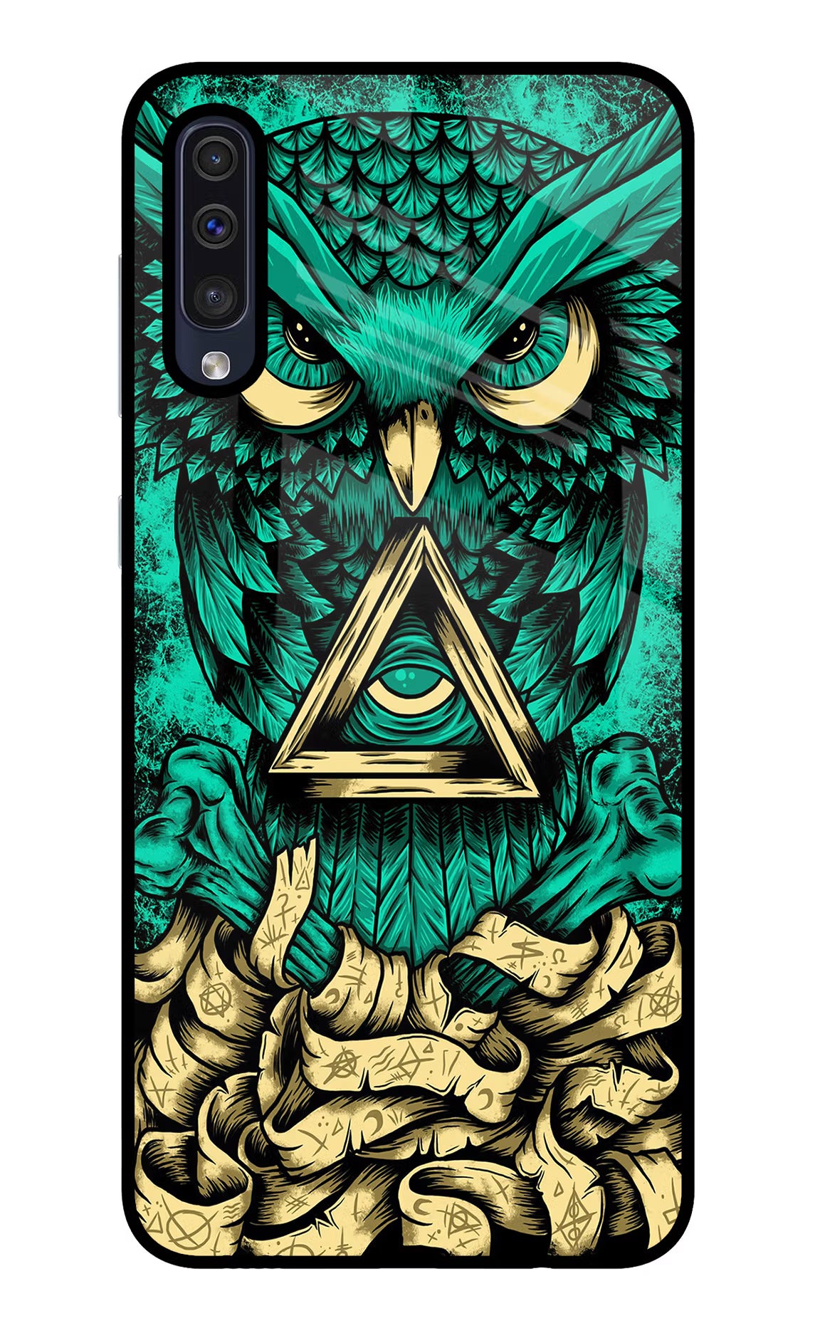 Green Owl Samsung A50/A50s/A30s Glass Case Back Cover by Casekaro
