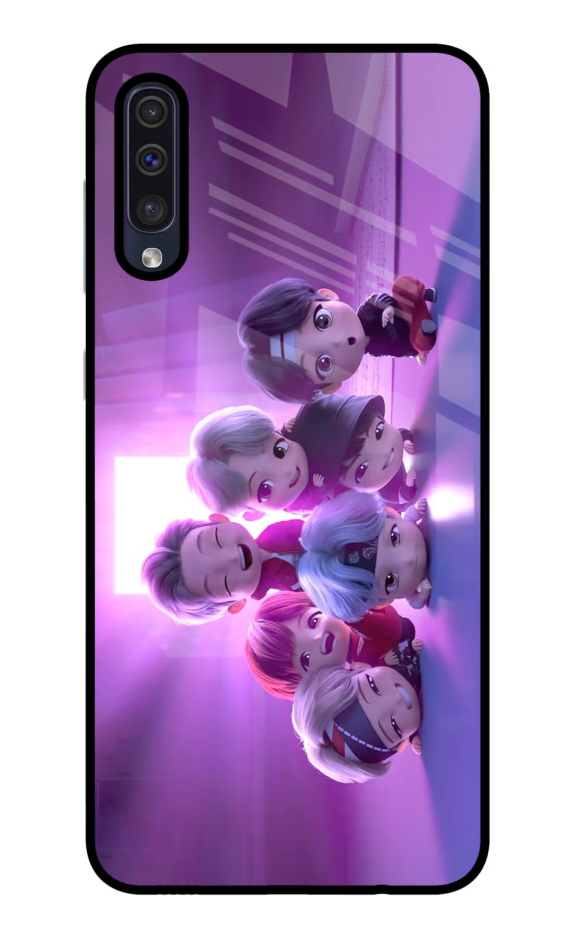 BTS Chibi Samsung A50/A50s/A30s Glass Case Back Cover by Casekaro