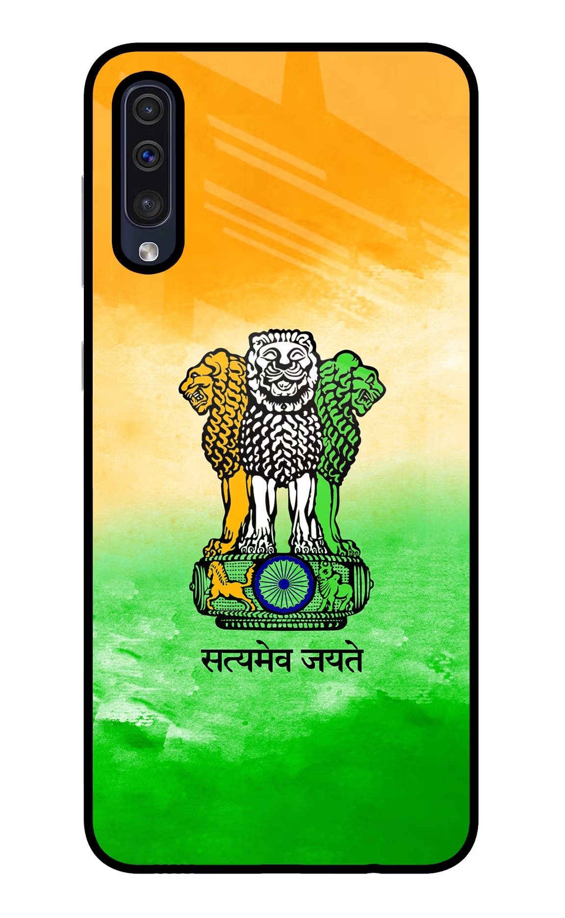 Satyamev Jayate Flag Samsung A50/A50s/A30s Glass Case Back Cover by Casekaro