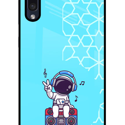 Cute Astronaut Chilling Samsung A50/A50s/A30s Glass Case Back Cover by Casekaro
