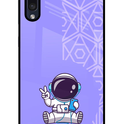 Cute Astronaut Chilling Samsung A50/A50s/A30s Glass Case Back Cover by Casekaro