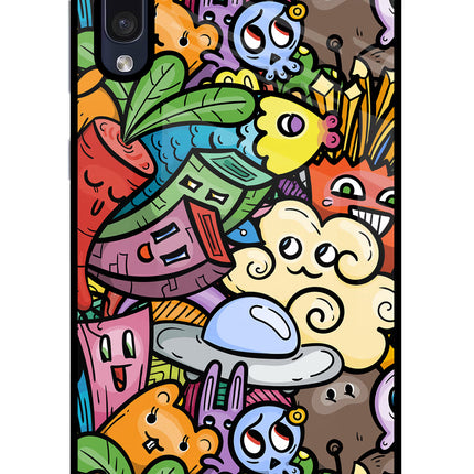 Veggie Doodle Samsung A50/A50s/A30s Glass Case Back Cover by Casekaro
