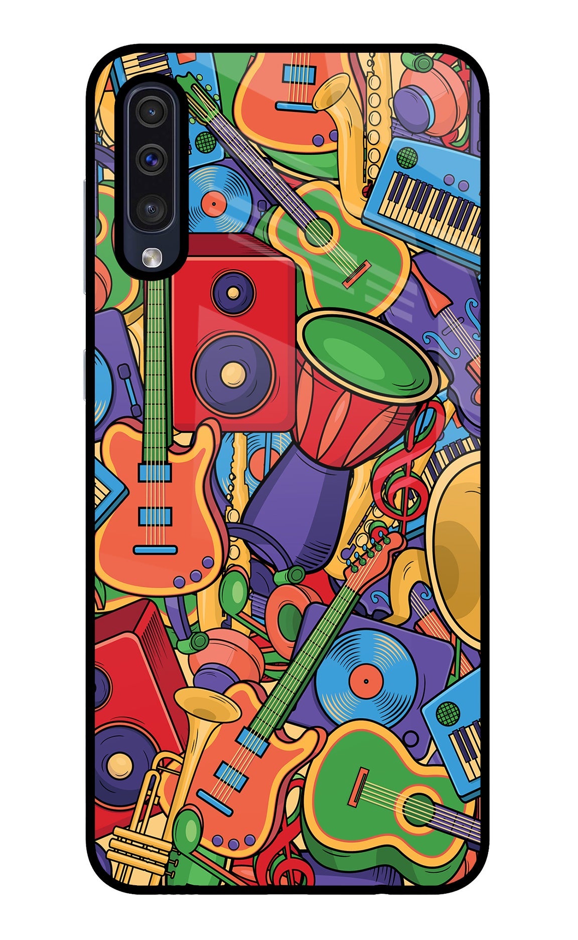 Music Instrument Doodle Samsung A50/A50s/A30s Glass Case