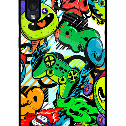 Game Doodle Samsung A50/A50s/A30s Glass Case Back Cover by Casekaro