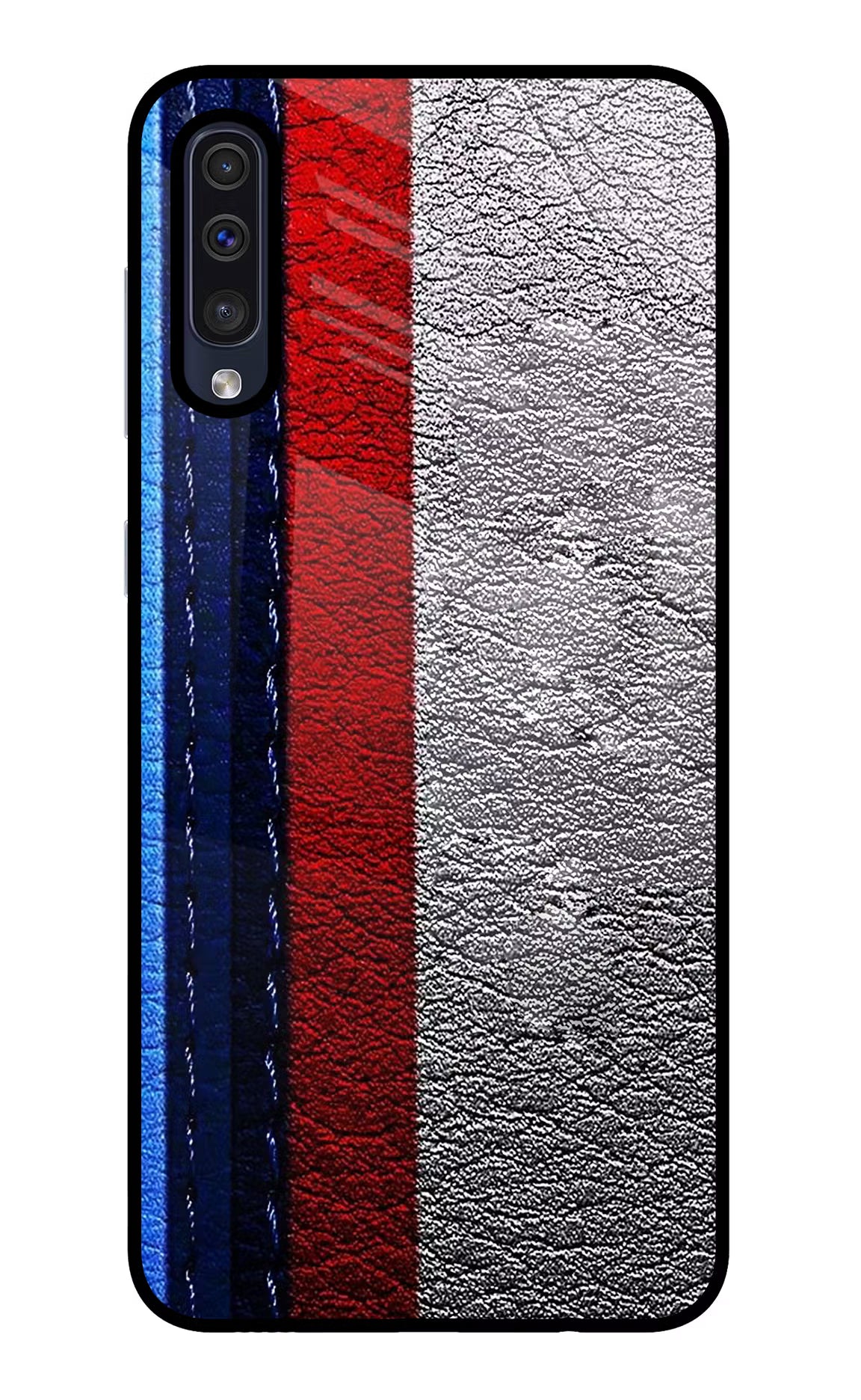 BMW Stripes Samsung A50/A50s/A30s Glass Case Back Cover by Casekaro
